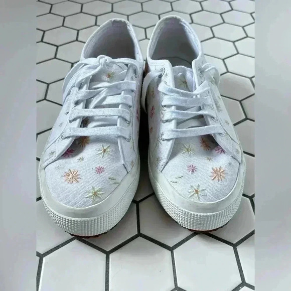 Superga White Sneakers with Multicolor Starburst Design - Picture 6 of 8